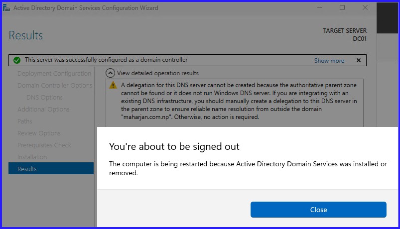 Prerequisites Check - Successful Review Screen