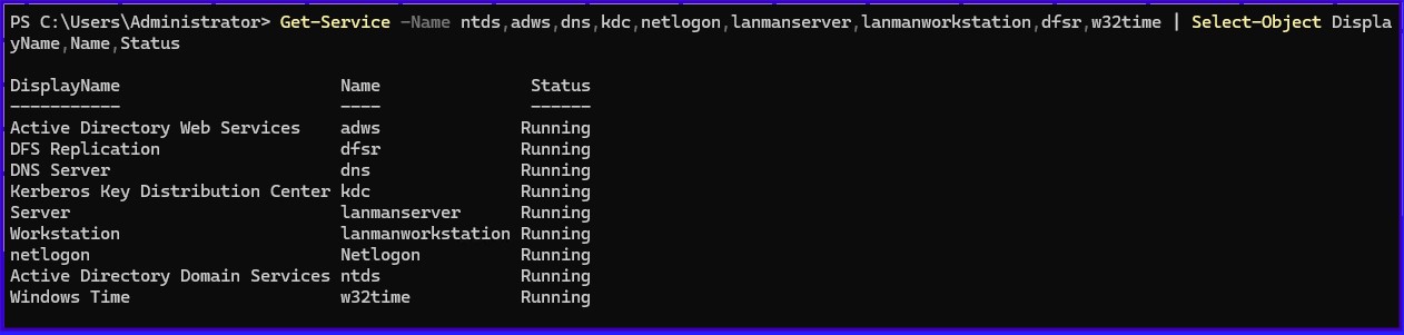 Check AD Related Services - Status