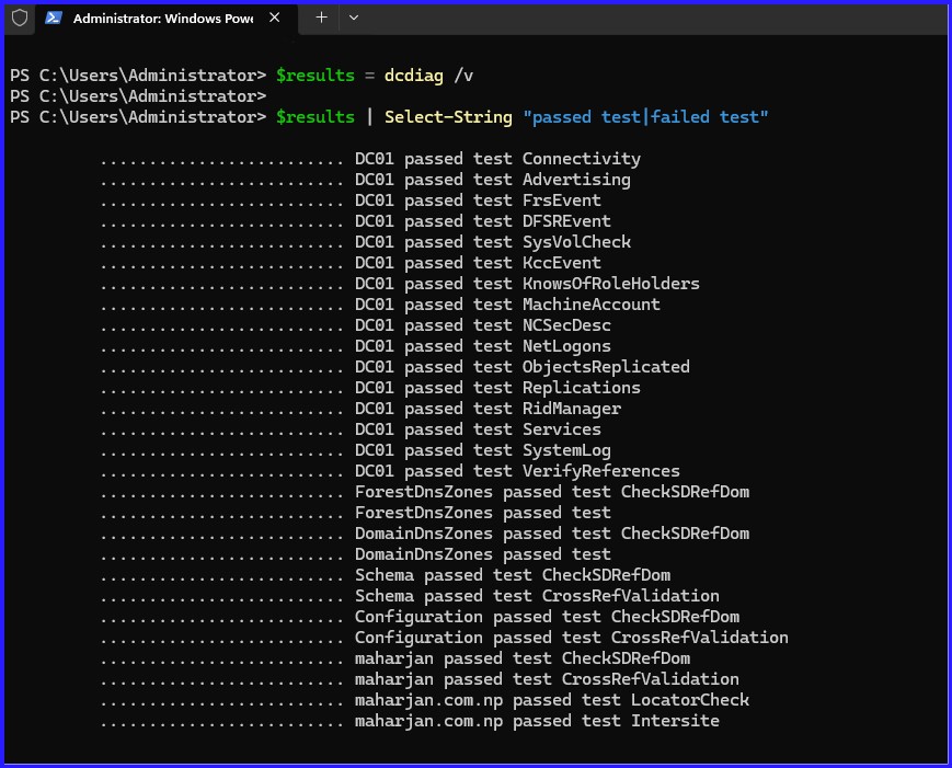 Check DC Diagnosis Report - Status