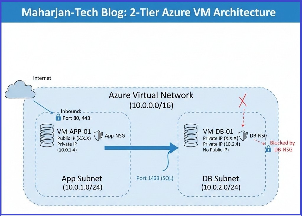 Azure 2-Tier VM Architecture Diagram