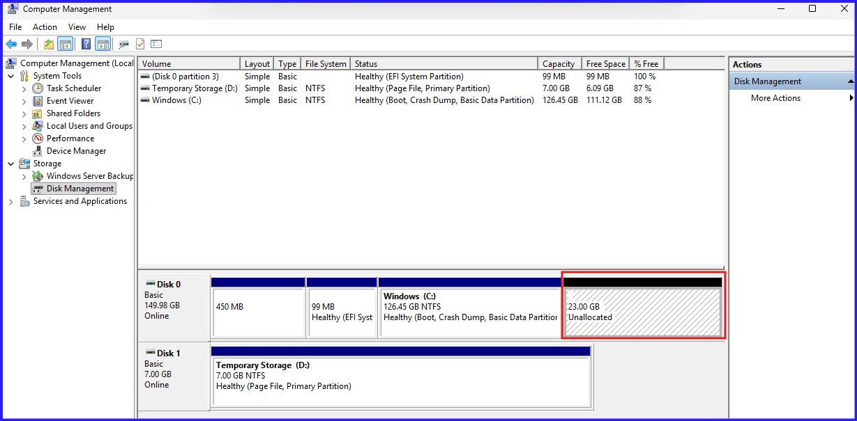 Windows Disk Management Extension